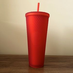 Matte red Starbucks tumbler